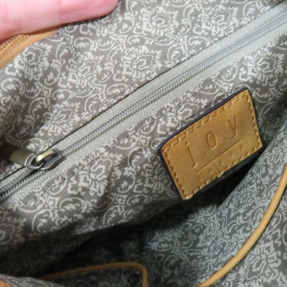 Joy Susan Vegan Leather Crossbody Bag Brown Mustard Yellow Clutch Pouch Lot of 2